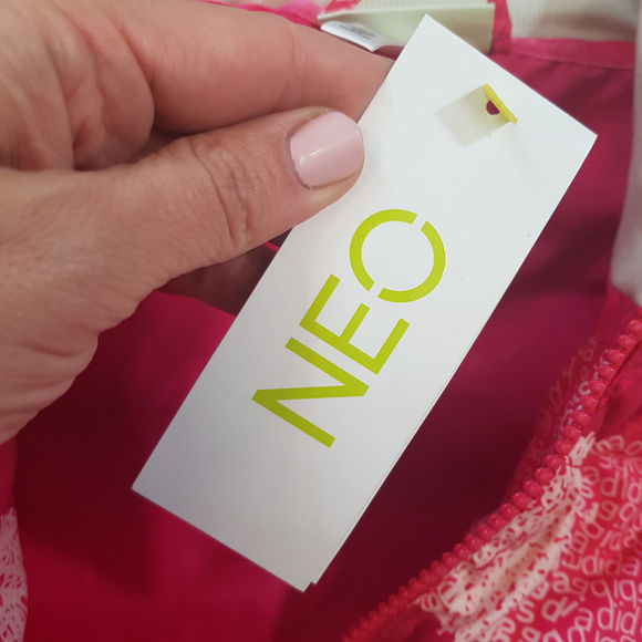 Adidas Neo Womens Plaid Duck Down Puffer Jacket Medium Pink Check Funky BNWT - Picture 9 of 15